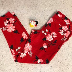 Old Navy red floral pixie crop pants FINAL PRICE